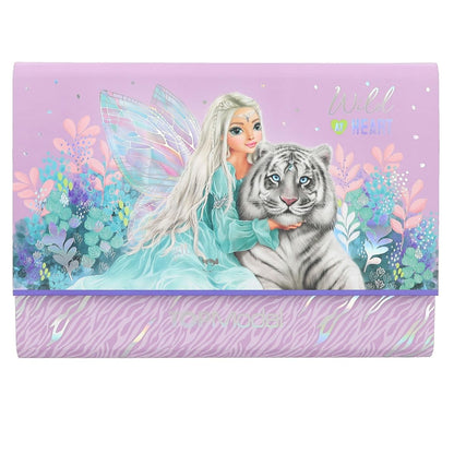 Depesche 12708 TOPModel Fantasy Tiger - Juego de papelería en carpeta abanico, incl. 24 hojas con membrete 3 diseños y sobres