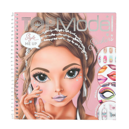 Depesche 12723 TOPModel Glitter Queen Dress me up Face - Stickerboek met 24 pagina's om prachtige looks te creëren, kleurboek met 7 stickervellen