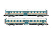 FS ALn 668 3100er-Reihe Dieseltriebwagen, 2 Stück, mit 1 Doppeltür, Originallackierung, gewölbte Fenster, Epoche IV