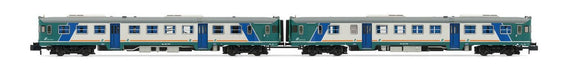 FS ALn 668 1000er-Reihe Dieseltriebwagen, 2 Stück, mit 2 Türen, XMPR-Lackierung, flache Fenster, Epoche Vb