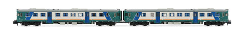 FS ALn 668 1000er-Reihe Dieseltriebwagen, 2 Stück, mit 2 Türen, XMPR-Lackierung, flache Fenster, Epoche Vb, DCC-Sound