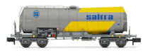 Renfe, 4-Axle Isolated Tank Wagon Saltra For The Transport Of Cianhidric Acid, Yellow Grey Livery, Ep. Iv