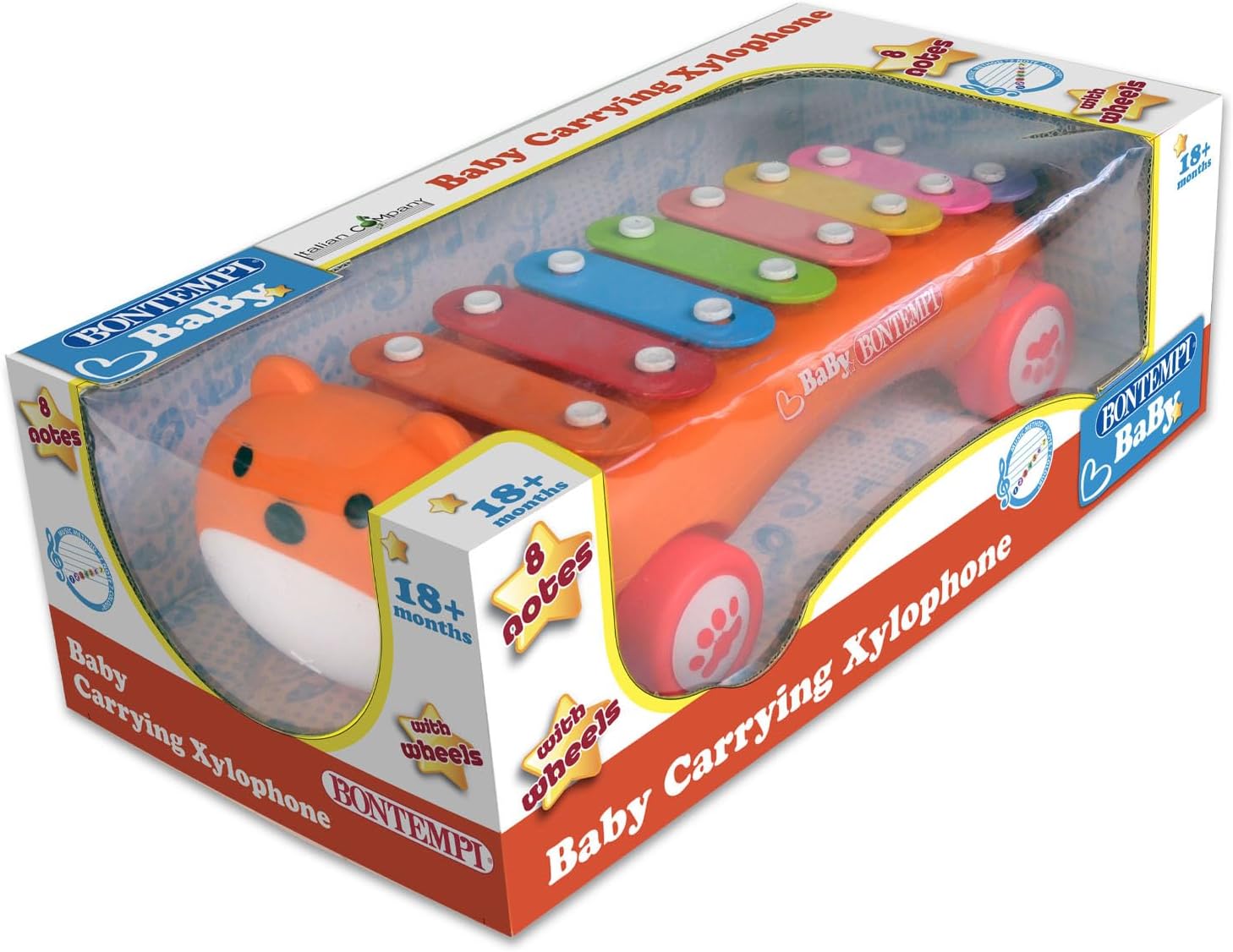 Bontempi | BabyMelody: Xylophone with Wheels for Little Musicians on the Move, 340 x 135 x 120 mm