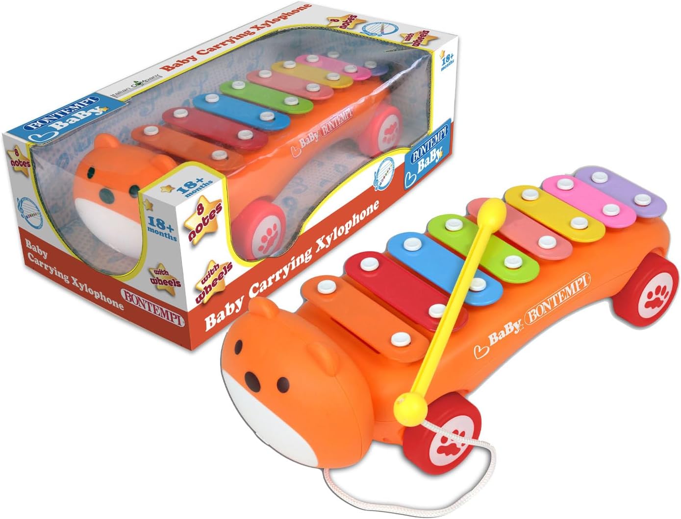 Bontempi | BabyMelody: Xylophone with Wheels for Little Musicians on the Move, 340 x 135 x 120 mm