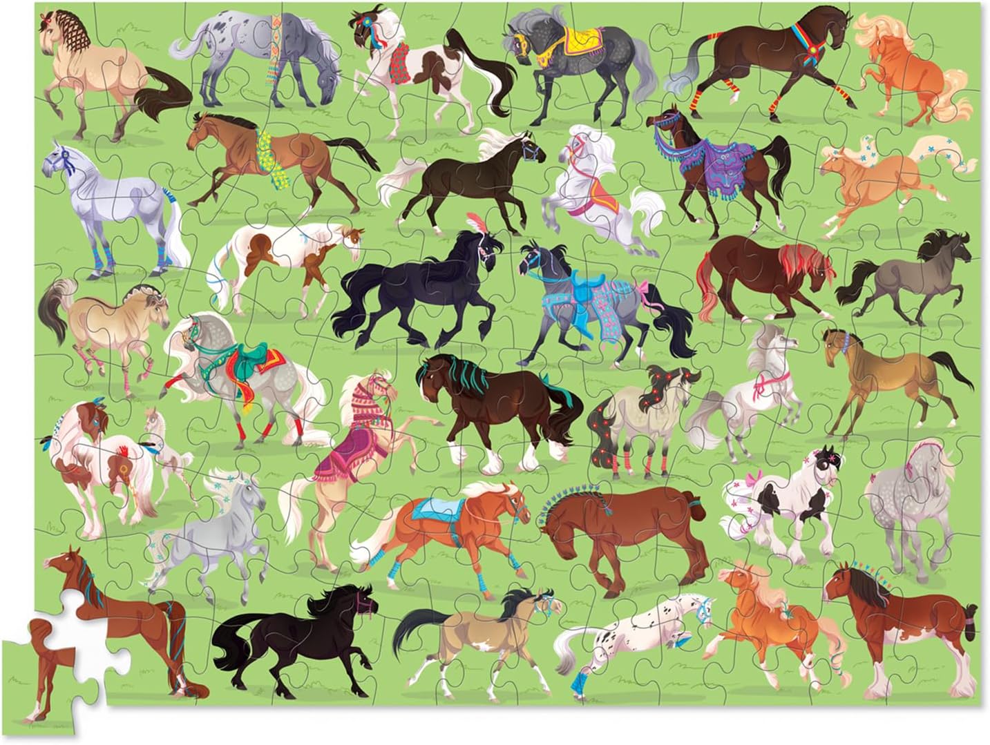 Crocodile Creek - 100 Piece 36 Animal Puzzle Horses