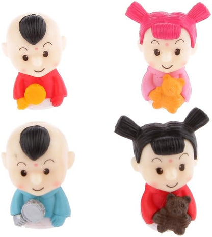 LuAn Set van 4 stuks miniatuur poppenhuis beeldje micro