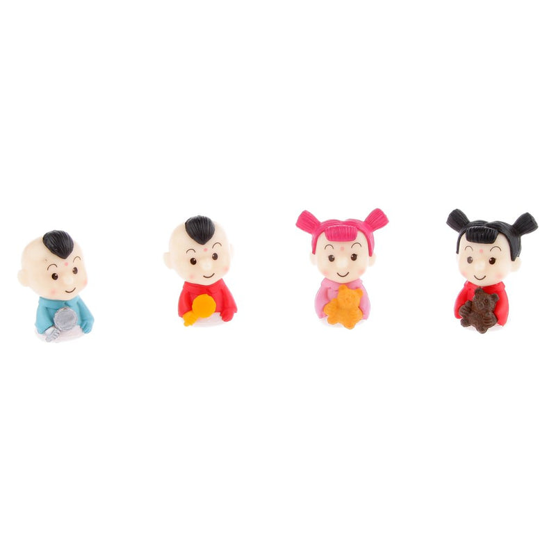LuAn Set van 4 stuks miniatuur poppenhuis beeldje micro