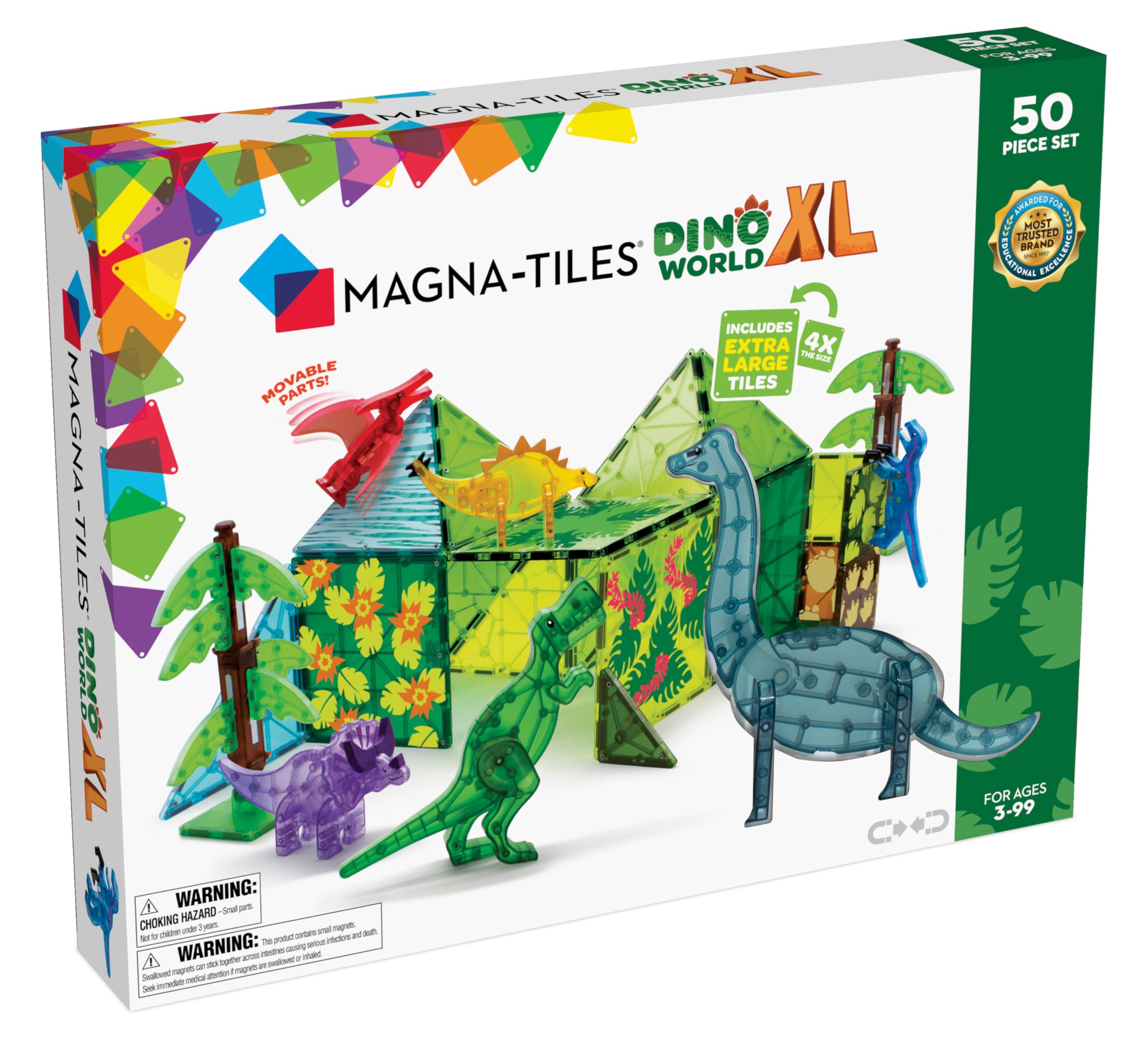 Magna-Tiles - Dino World XL 50 pcs set - (90228