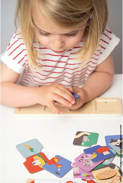 Janod Pédagogie Range-10x 4 Sequences-Put The Actions in Chronological Order-Children’s Educational Toy-36 Months +, J05083, Multicolor