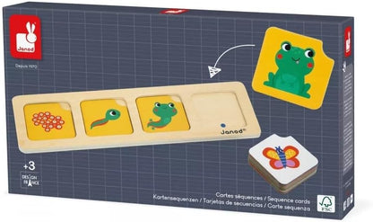 Janod Pédagogie Range-10x 4 Sequences-Put The Actions in Chronological Order-Children’s Educational Toy-36 Months +, J05083, Multicolor