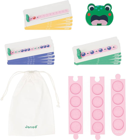 Janod Pédagogie Range Algorithms-Learn Colours and Sequences-Children’s Educational Toy-Frog Game-36 Months +, J05088, Multicolor Frog Algorithms - Learn Colours and Sequences