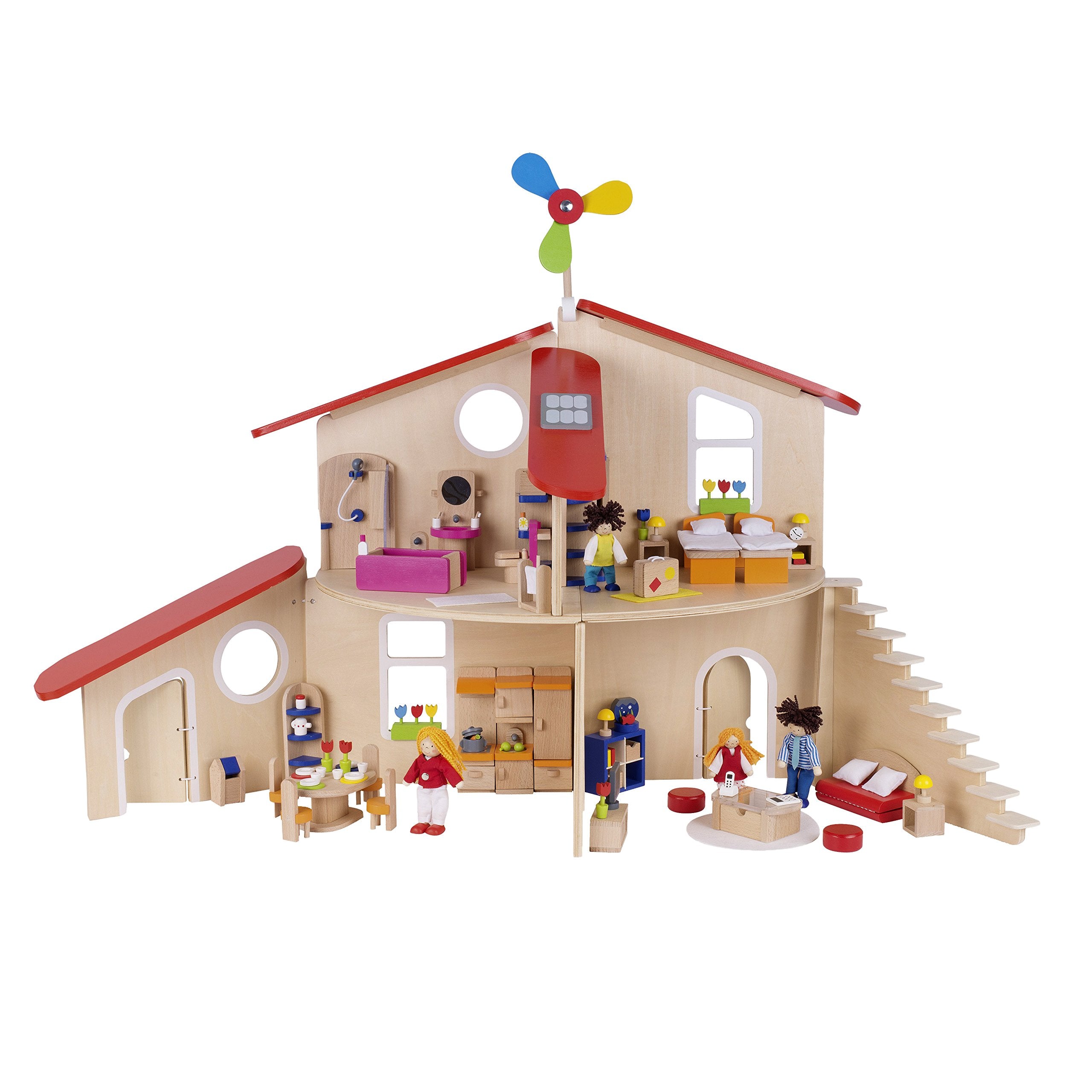 GOKI 51737 Doll's House Modern Living Playset, Multi-Colour