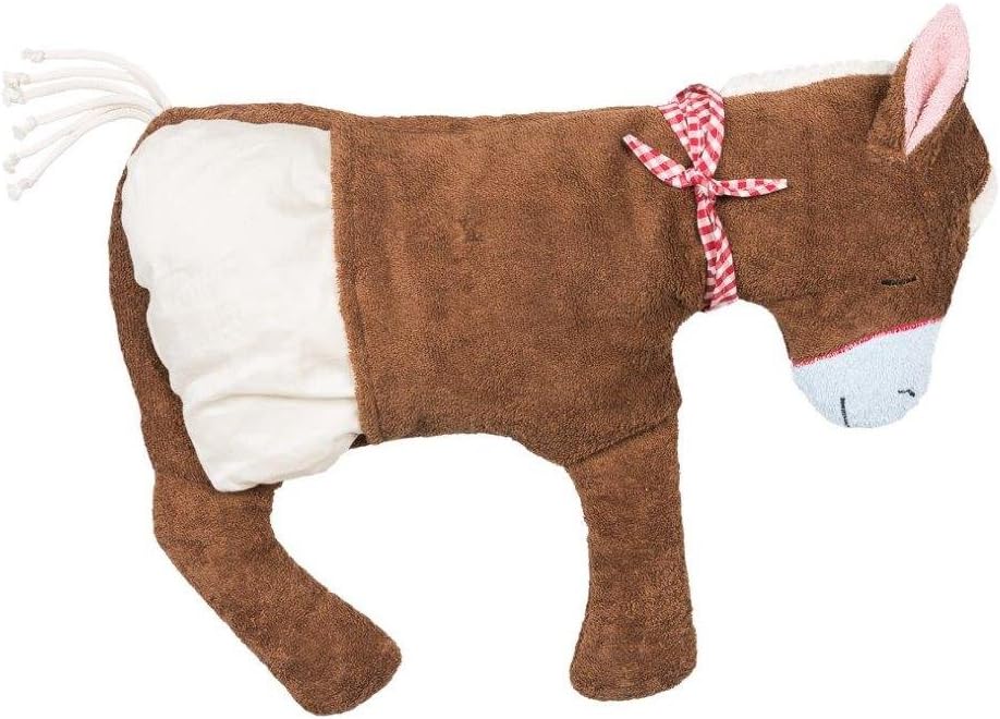 Efie XL Horse Brown with Heart, Toy and Cuddly Cushion, Controlled Organic Cultivation, Made in Germany