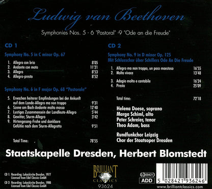 Symphonies 5 6 & 9 - Ludwig van Beethoven