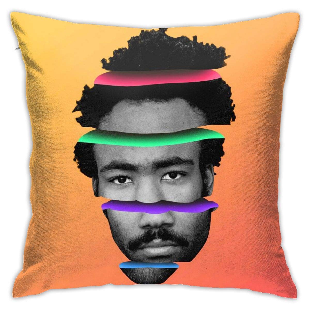 DJNGN Pillowcase Childish Gambino Square Dekorativer Kissenbezug Childish Gambino Mehrfarbiger Generalduty Kissenbezug