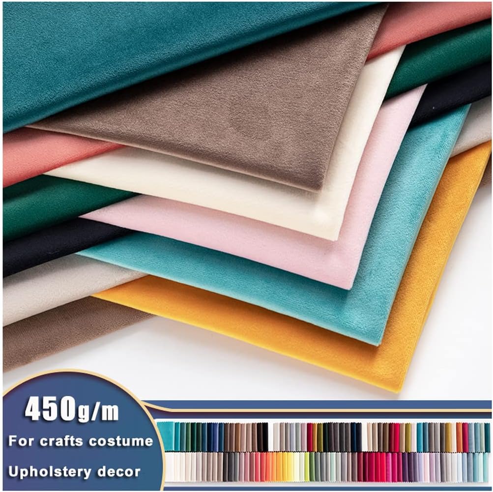 Non-Stretch Velvet Fabric by The Meter 150x100cm 59''x39'' Polyester Upholstery Velour Material for Sewing Crafts, Cushions, Costume, Home Decor, Headboard(Color:Dark Pink