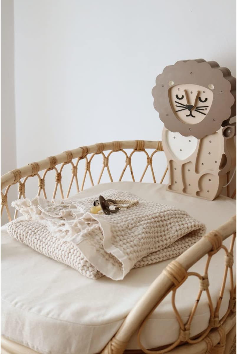 Little Lights Leeuw lamp nachtlampje voor kinderen spelen slapen met timer en dimmer (koffie