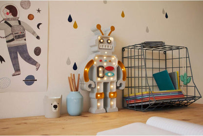 Lamp - Robot - Grijs/Mosterd