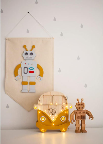Lamp - Retro Bus - Mosterd/Hout