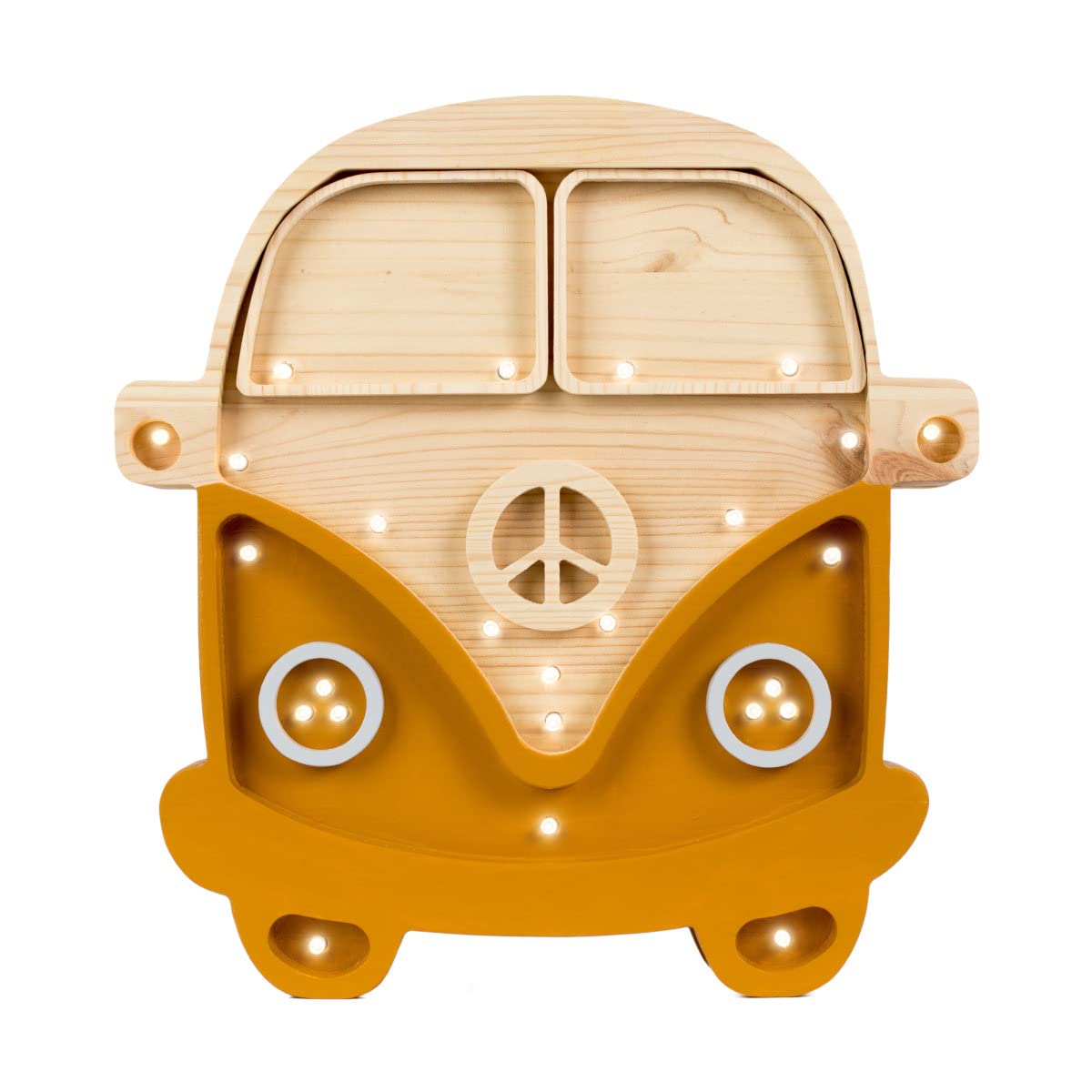 Lamp - Retro Bus - Mosterd/Hout