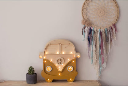 Lamp - Retro Bus - Mosterd/Hout