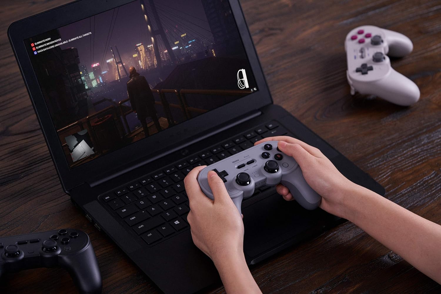 8Bitdo Pro 2 Bluetooth Controller for Switch, PC, macOS, Android, Steam & Raspberry Pi (Gray Edition) single
