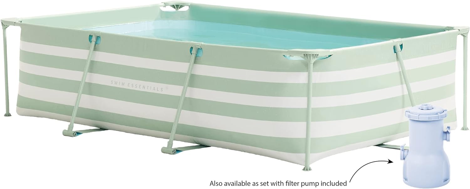 Swim Essentials - Swim Essentials Luxe Groen Gestreept Zwembad 300cm