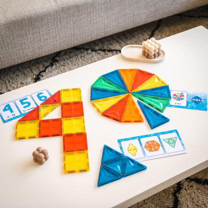 Coblo Classic - Schoolbox: Magnetic Building Blocks Including Activity Cards - Educational Toys - Creativity & Imagination - Gift Idea - 100 Pieces