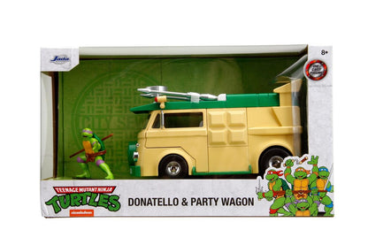 Jada TURTLES PARTY WAGON 1:24 Die-Cast Car play or gift and for a collection for both Kids and Adults, Yellow/Green
