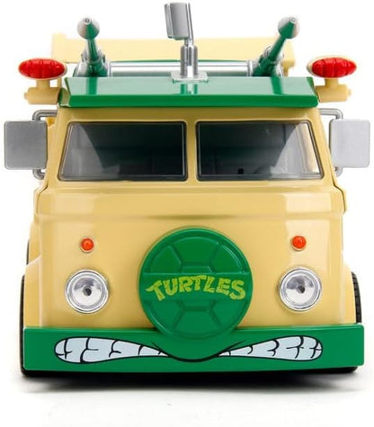 Jada TURTLES PARTY WAGON 1:24 Die-Cast Car play or gift and for a collection for both Kids and Adults, Yellow/Green