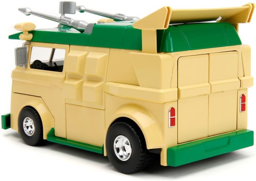 Jada TURTLES PARTY WAGON 1:24 Die-Cast Car play or gift and for a collection for both Kids and Adults, Yellow/Green