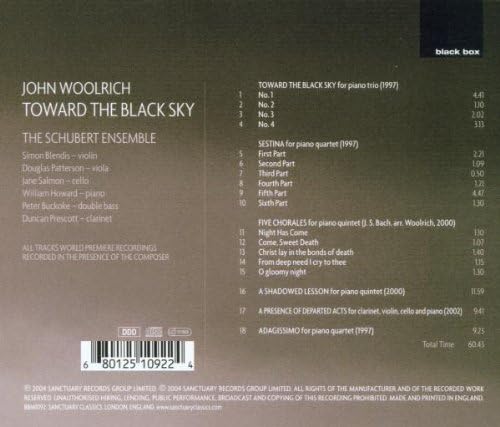 Toward the Black Sky/sestina/5 Chorales (Schubert Ensemble)