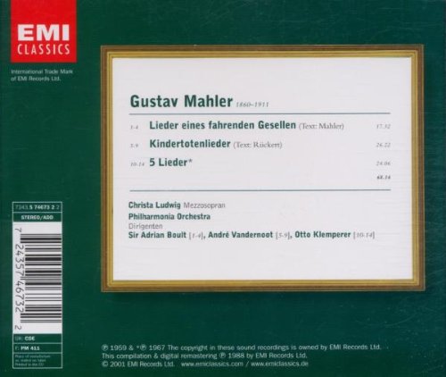 Mahler: Lieder Eines Fahrenden Gesellen