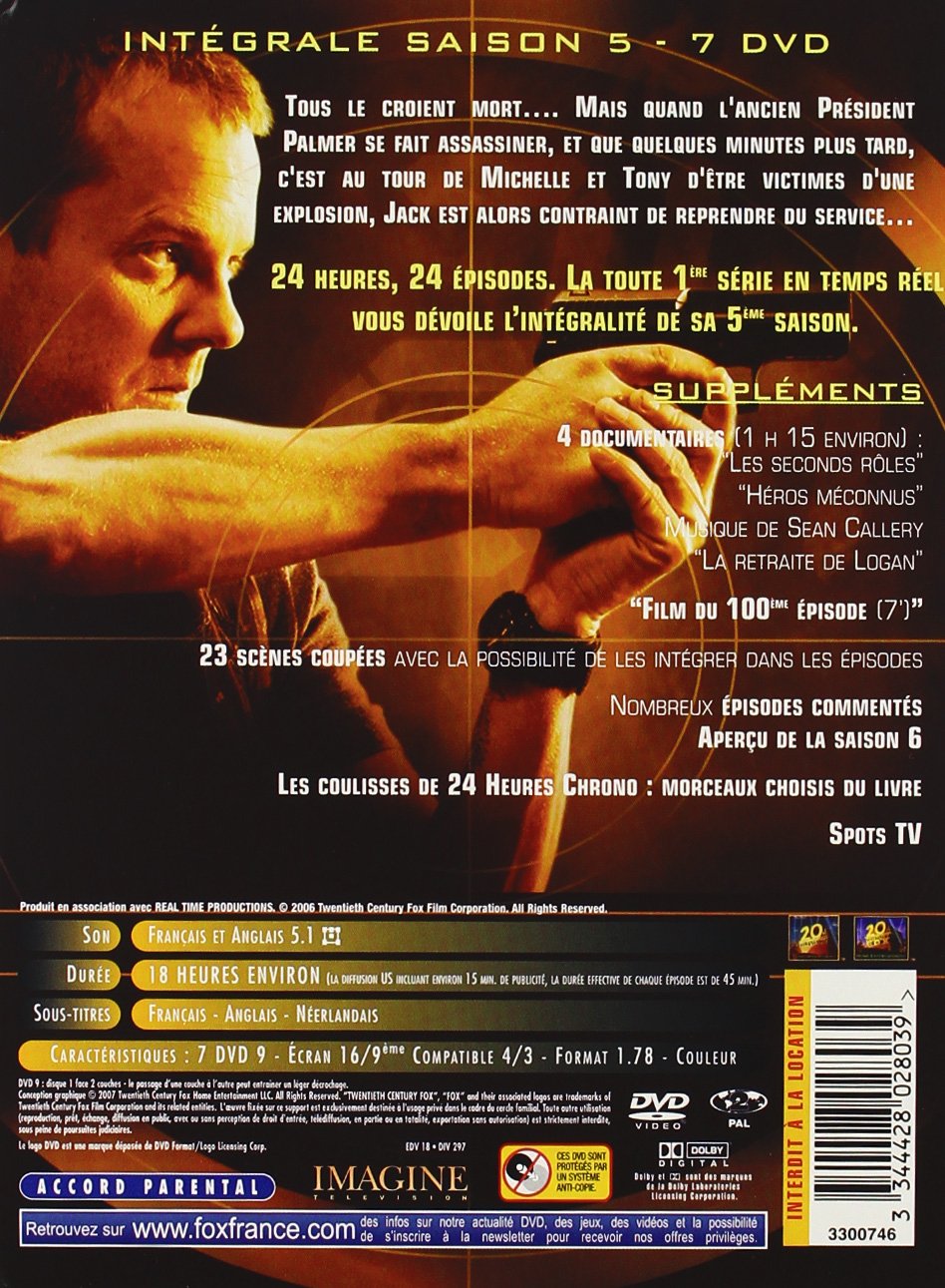 24 heures chrono, saison 5 - Coffret 7 DVD Digipack