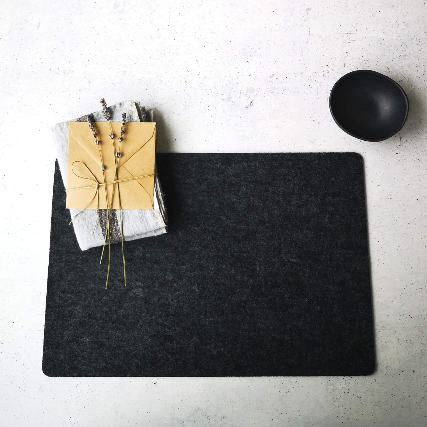 Zeller 2057960 Juego de Mesa de Fieltro Antracita 45 x 30 cm