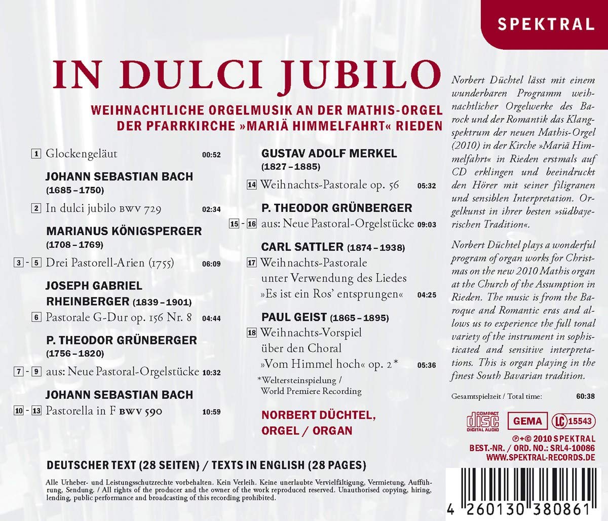 In dulci jubilo - Weihnachtliche Orgelmusik