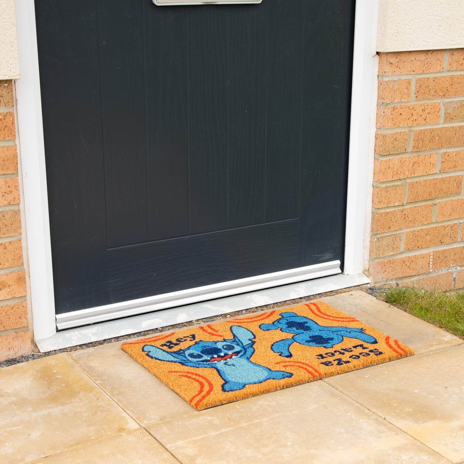 Disney LILO & STITCH Fussmatte (Hey See Ya Later Design) Kokos-Türmatte, für Außen und Innen 40cm x 60cm - Offizielles Lizenzprodukt