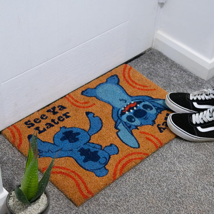 Disney LILO & STITCH Fussmatte (Hey See Ya Later Design) Kokos-Türmatte, für Außen und Innen 40cm x 60cm - Offizielles Lizenzprodukt