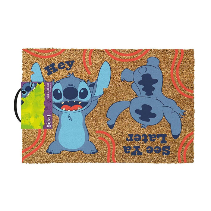 Disney LILO & STITCH Fussmatte (Hey See Ya Later Design) Kokos-Türmatte, für Außen und Innen 40cm x 60cm - Offizielles Lizenzprodukt
