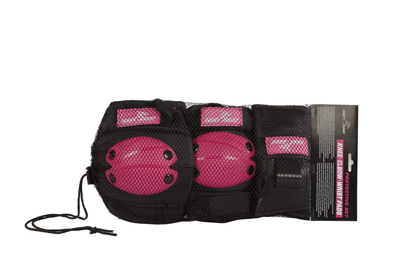 Kids Globe Street Rider Skater Safety Set 6 Pieces (Knee, Elbow and Wrist Pads) Pink/Black Small - 720239