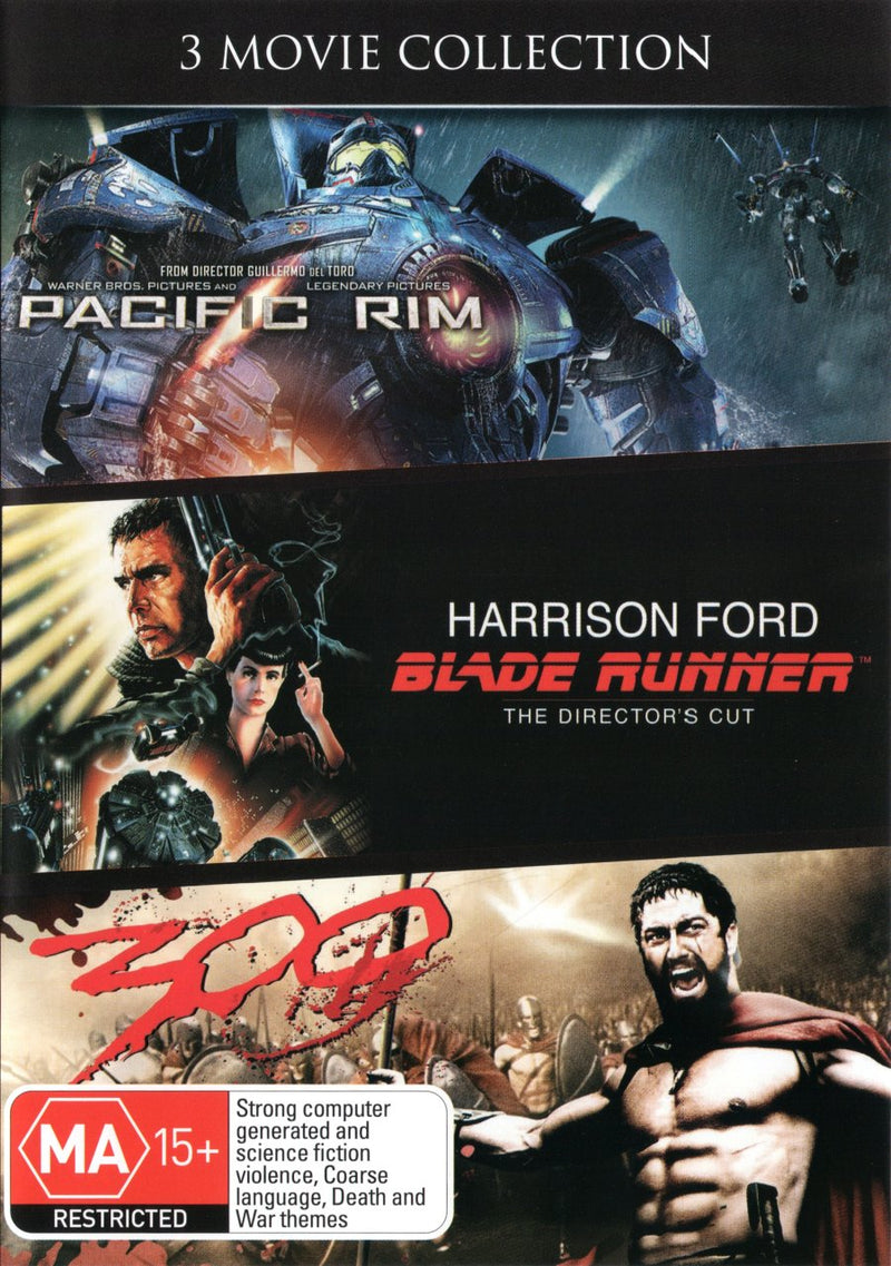 3 movie collection - Pacific Rim + Bladerunnder + 300 DVD (3 DVD)