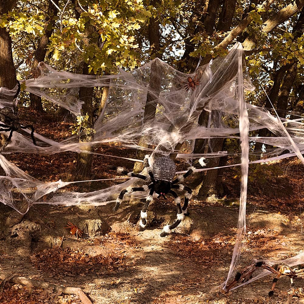 Boland 30323 Decorative Cobwebs (500 g) with 25 Spiders, White, XL (500g