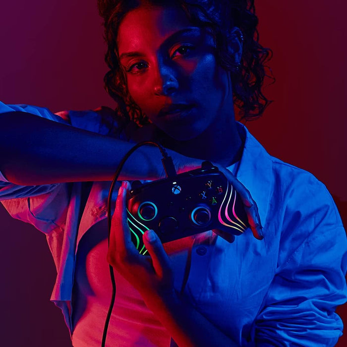 PDP AFTERGLOW XBX WAVE WIRED Controller BLACK for Xbox Series X|S, Xbox One, Officially Licensed