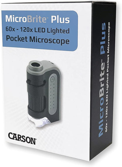 Carson MicroBrite Plus 60x-120x LED Lighted Pocket Microscope (MM-300