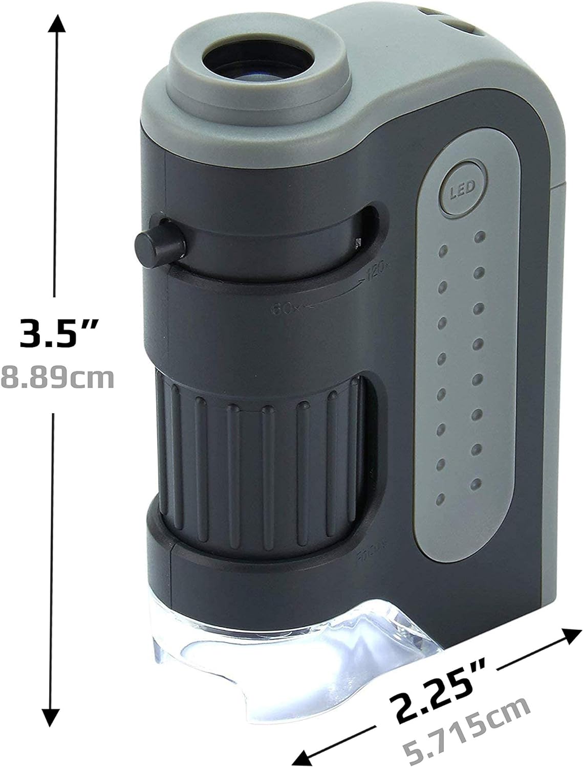 Carson MicroBrite Plus 60x-120x LED Lighted Pocket Microscope (MM-300