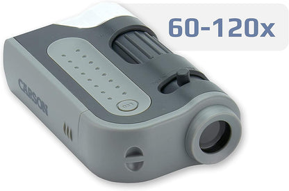 Carson MicroBrite Plus 60x-120x LED Lighted Pocket Microscope (MM-300