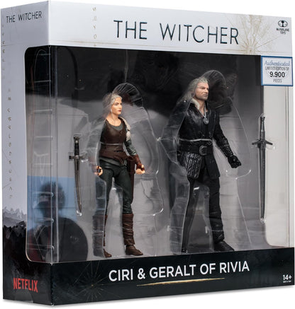 McFarlane Toys, The Witcher Ciri & Geralt of Rivia (Season 3) 7in Action Figure 2pk, Ages 12+