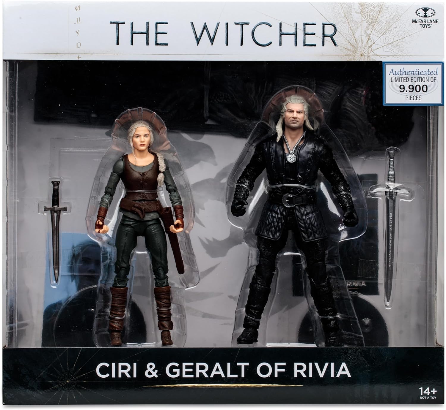 McFarlane Toys, The Witcher Ciri & Geralt of Rivia (Season 3) 7in Action Figure 2pk, Ages 12+