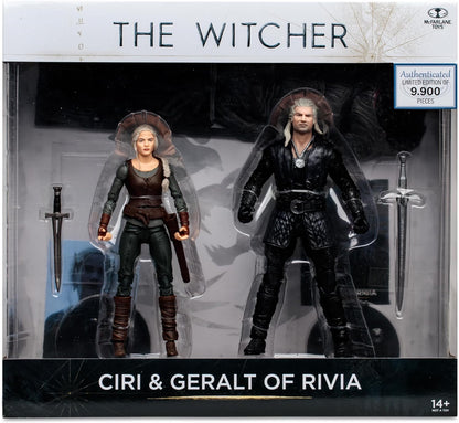 McFarlane Toys, The Witcher Ciri & Geralt of Rivia (Season 3) 7in Action Figure 2pk, Ages 12+