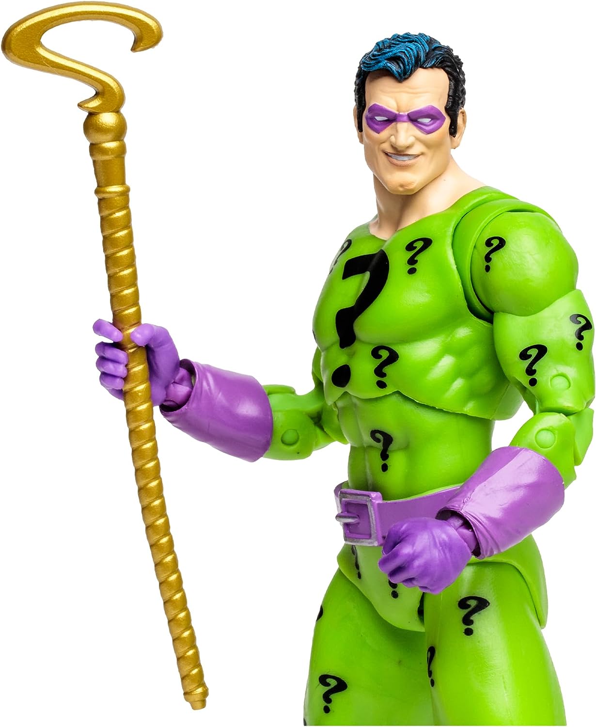 McFarlane DC Multiverse The Riddler 7" Action Figure - Ultra Articulated Collectible with Alternate Hands and Question Mark Cane (DC Classic)